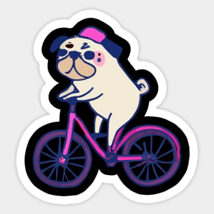 Pug Bicycle Dog Lover Puppy Sticker